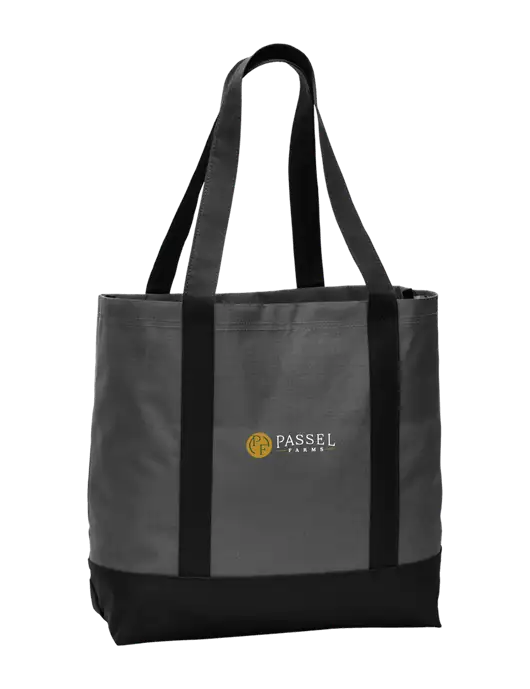 Carryall Charcoal/Black Day Tote Dark w/Passel Farms Logo
