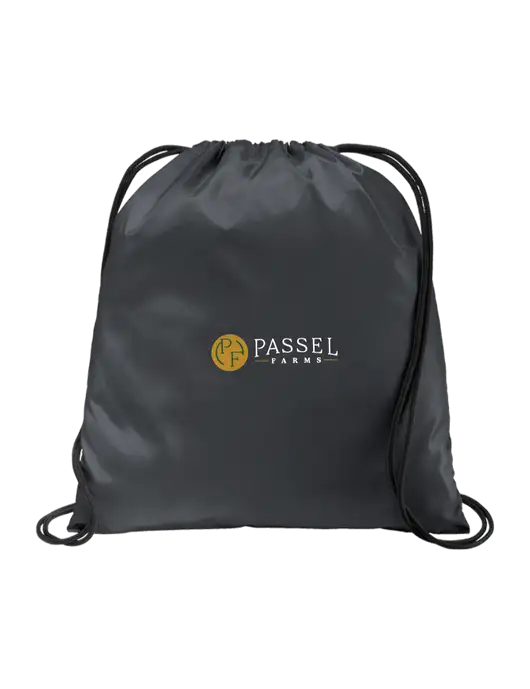 Drawstring  Graphite Grey Cinch Pack w/Passel Farms Logo