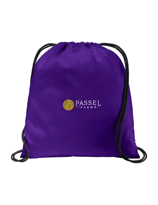 Drawstring Purple Cinch Pack w/Passel Farms Logo