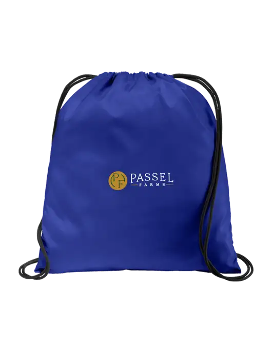 Drawstring  Royal Cinch Pack w/Passel Farms Logo