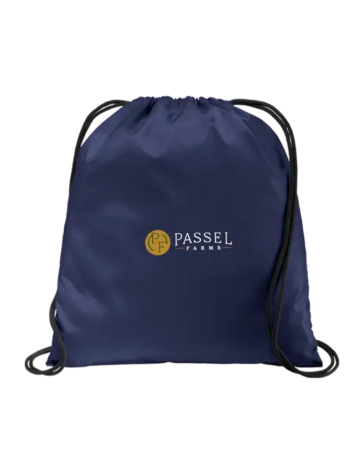 Drawstring  True Navy Cinch Pack w/Passel Farms Logo