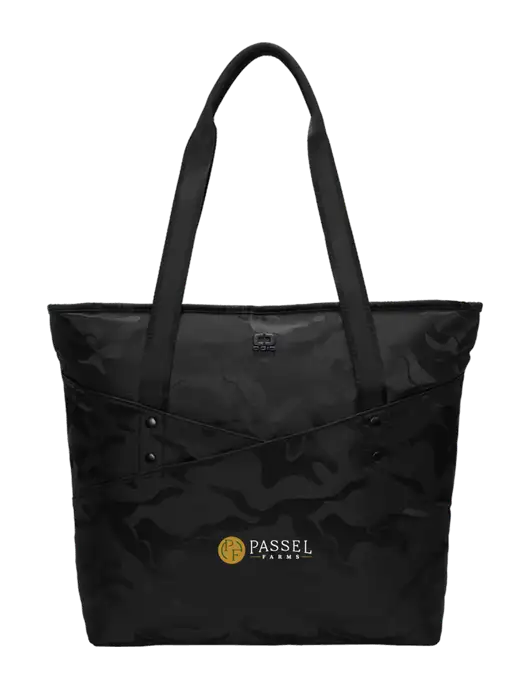 OGIO Black Camo Downtown Tote 
 w/Passel Farms Logo