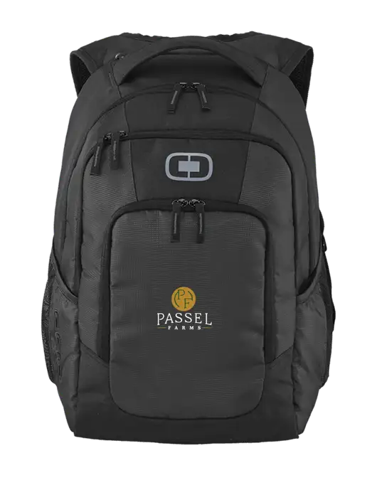 OGIO Diesel Grey Logan Laptop Backpack
 w/Passel Farms Logo