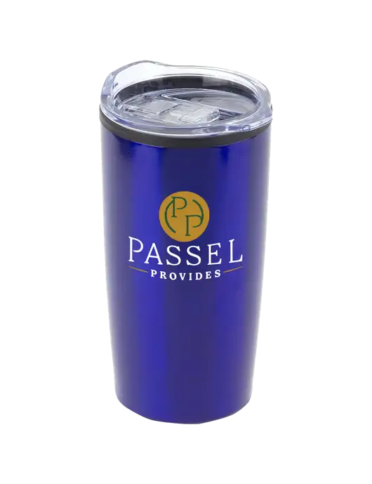 Olympus Blue 20 oz Tumbler w/Passel Provides Logo