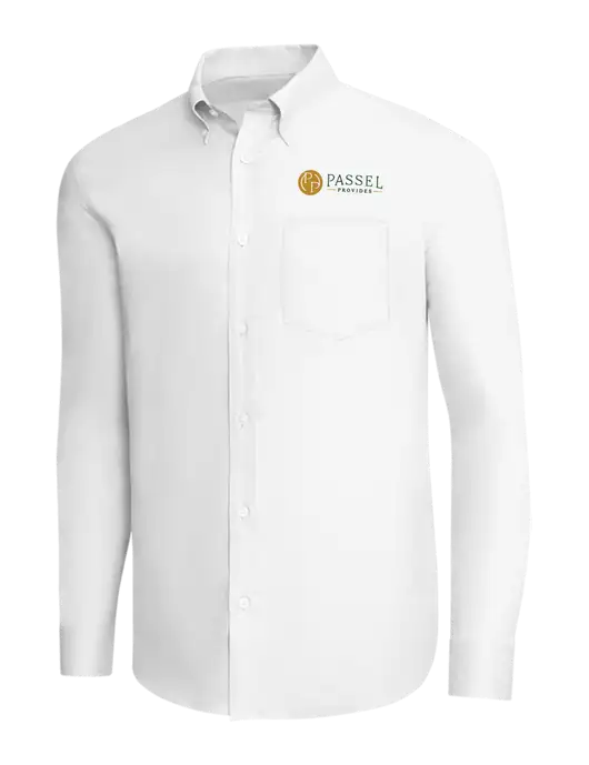 Brooks Brothers White Wrinkle-Free Stretch Pinpoint Shirt w/Passel Provides Logo