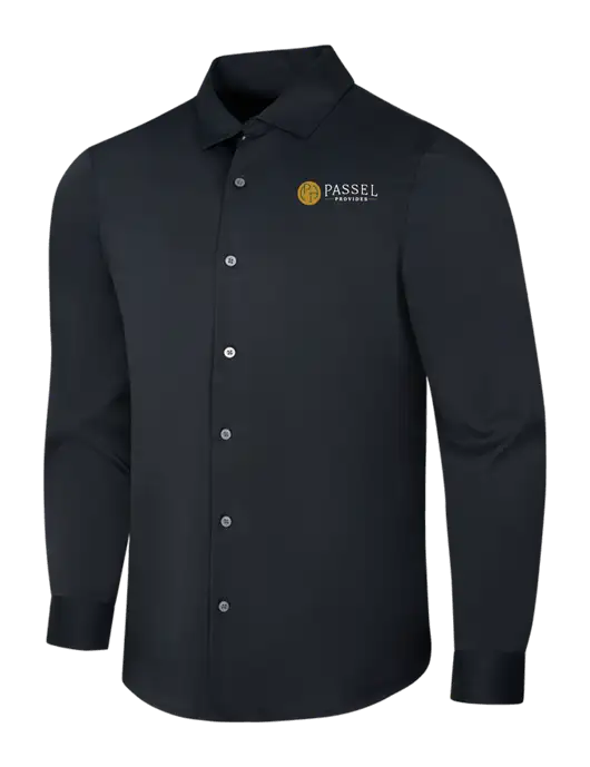 Black City Stretch Shirt w/Passel Provides Logo