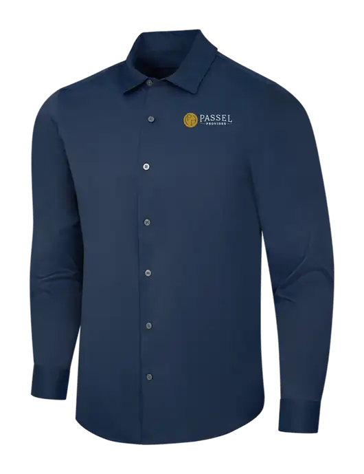 Navy City Stretch Shirt w/Passel Provides Logo