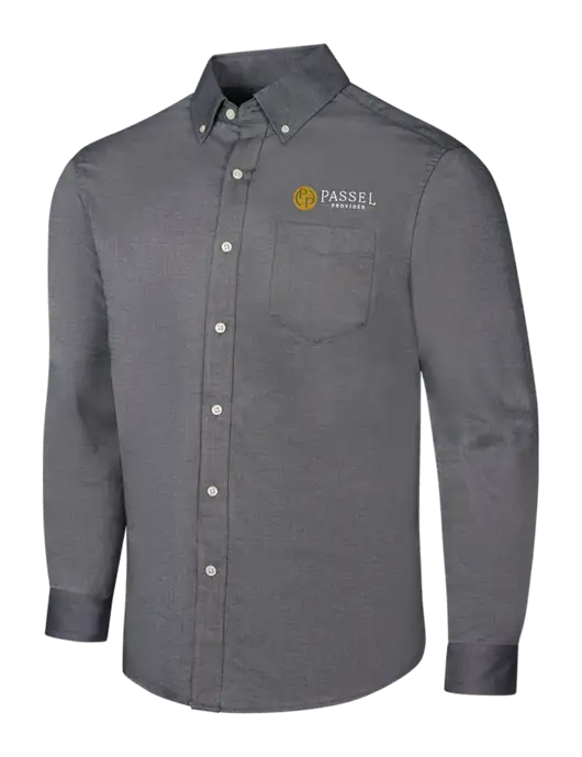 Dark Grey SuperPro Oxford Shirt w/Passel Provides Logo