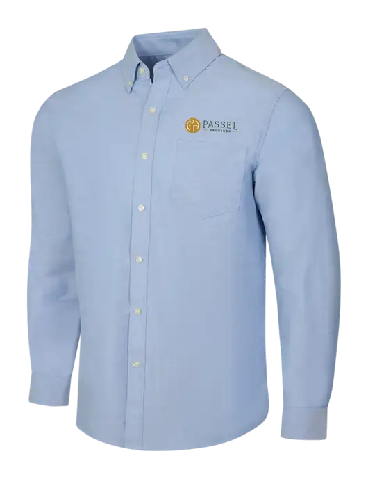 Light Blue SuperPro Oxford Shirt w/Passel Provides Logo