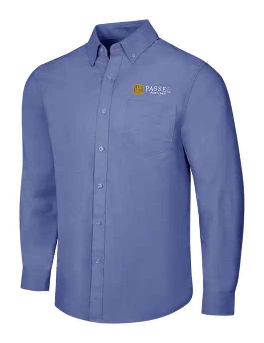 Navy SuperPro Oxford Shirt w/Passel Provides Logo