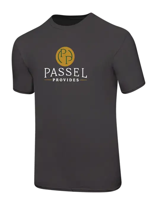 Ring Spun Charcoal 4.5 oz T-Shirt w/Passel Provides Logo