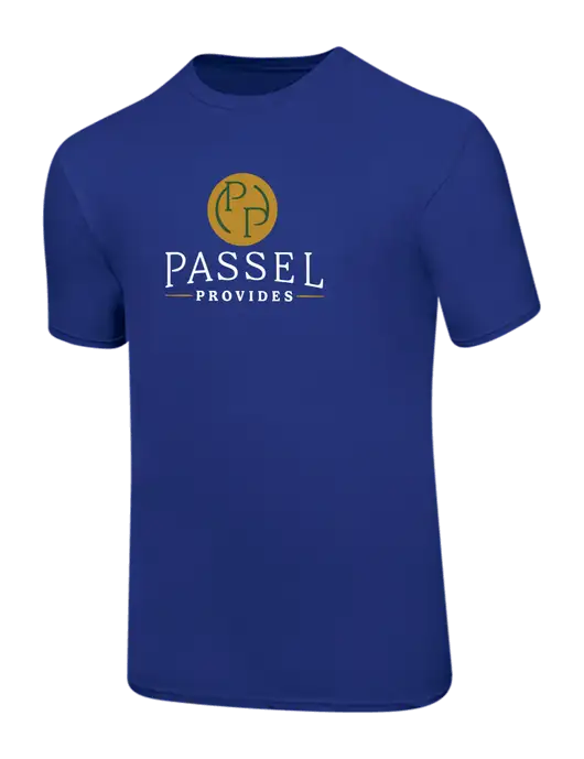 Ring Spun Royal 4.5 oz T-Shirt w/Passel Provides Logo