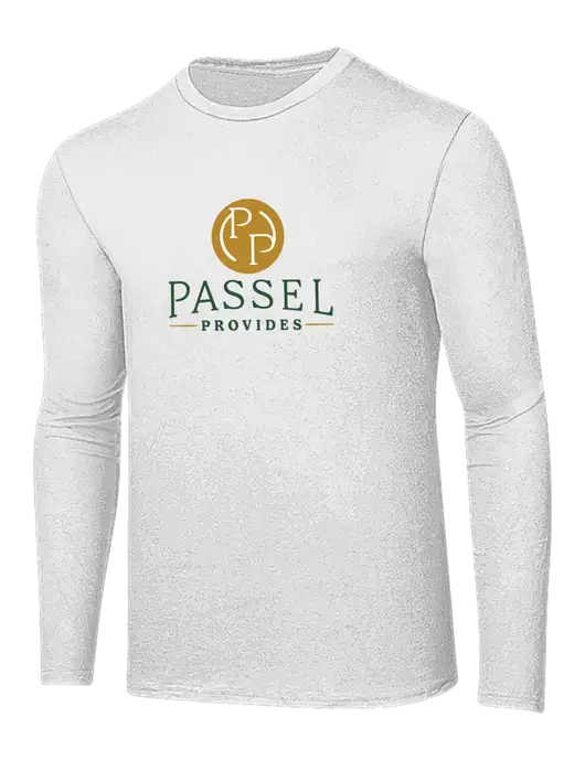 Ring Spun White 4.5 oz Long Sleeve T-Shirt w/Passel Provides Logo