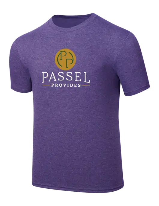 Simply Soft Purple Frost 4.5oz  Poly/Combed Ring Spun Cotton T-Shirt w/Passel Provides Logo
