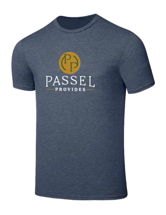 Seriously Soft Heathered Navy T-Shirt w/Passel Provides Logo