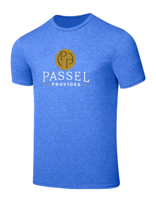 Seriously Soft Heathered Royal T-Shirt w/Passel Provides Logo