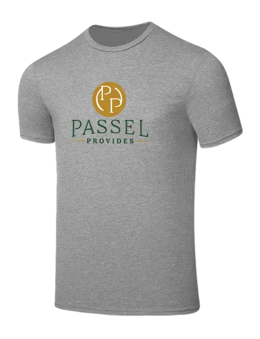 Seriously Soft Light Heather Grey T-Shirt w/Passel Provides Logo