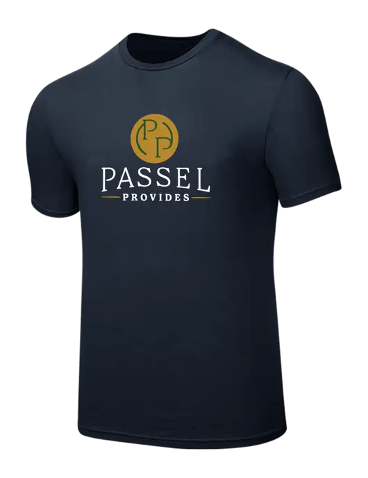 Seriously Soft Navy T-Shirt w/Passel Provides Logo