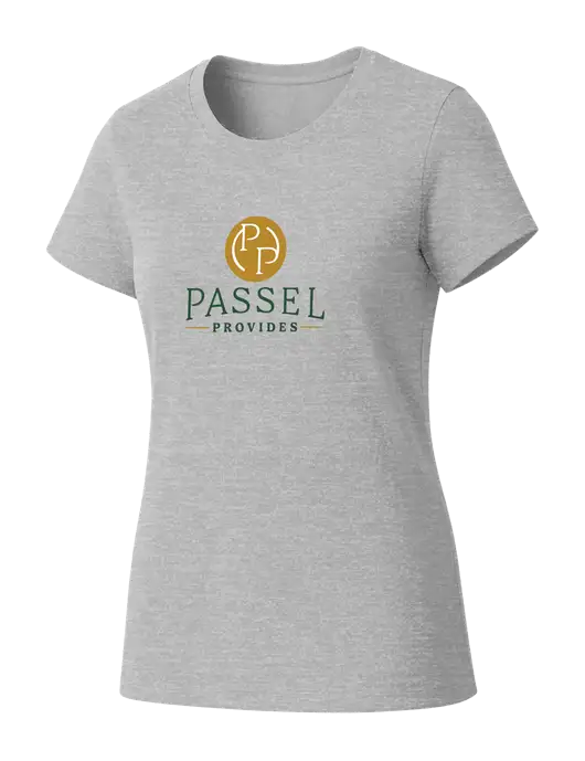 Womens Seriously Soft Light Heathered Grey T-Shirt w/Passel Provides Logo