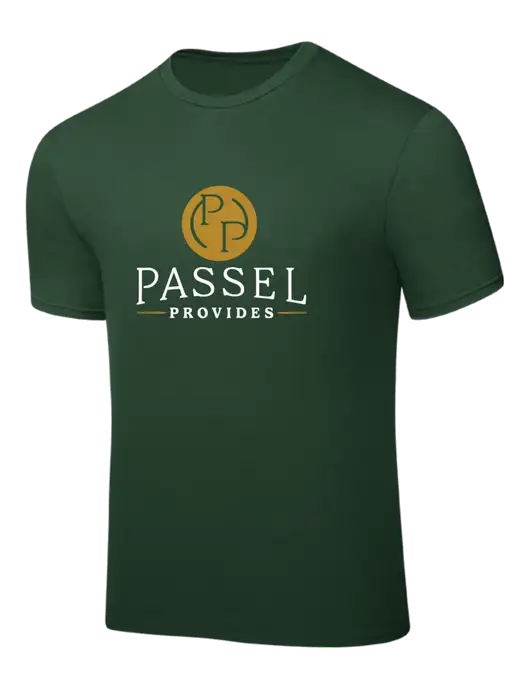 Dark Green PosiCharge Competitor Tee w/Passel Provides Logo