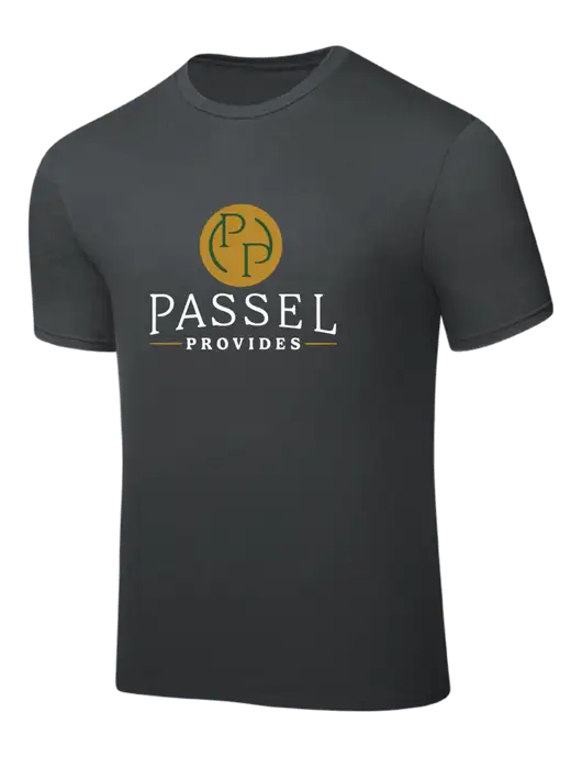 Dark Grey PosiCharge Competitor Tee w/Passel Provides Logo