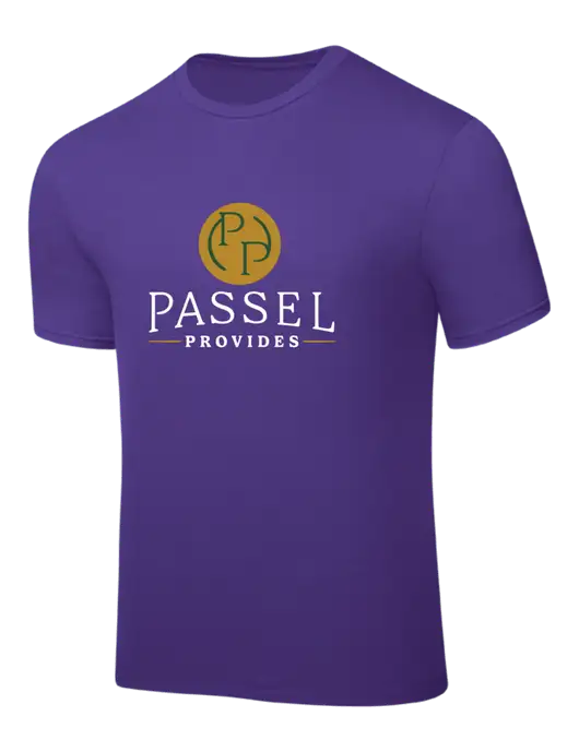 Purple PosiCharge Competitor Tee w/Passel Provides Logo