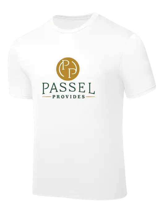 White PosiCharge Competitor Tee w/Passel Provides Logo