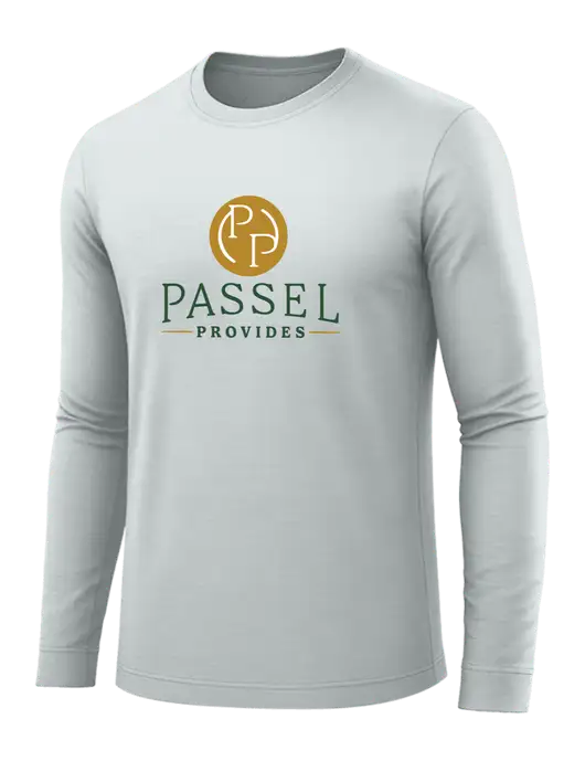 Long Sleeve Light Grey PosiCharge Competitor Tee w/Passel Provides Logo