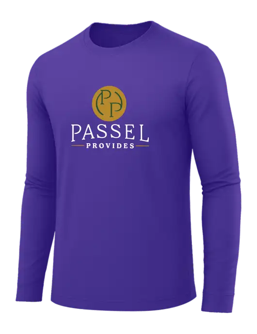 Long Sleeve Purple PosiCharge Competitor Tee w/Passel Provides Logo
