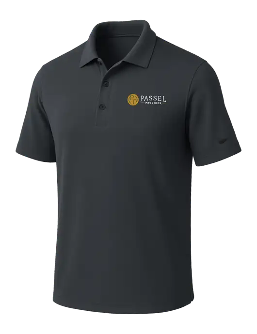 NIKE Dark Grey Dri-Fit Micro Pique Polo w/Passel Provides Logo