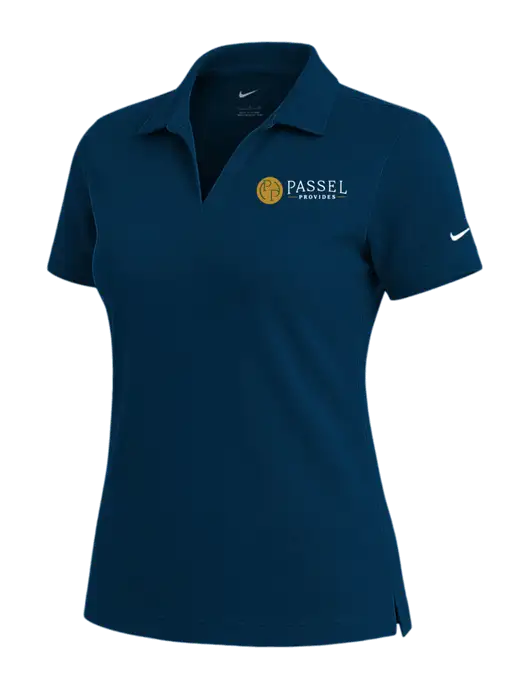 NIKE Navy Womens Dri-Fit Micro Pique Polo w/Passel Provides Logo