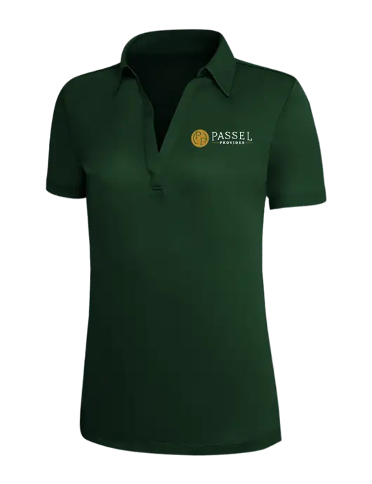 Dark Green Silk Touch Womens Performance Polo w/Passel Provides Logo
