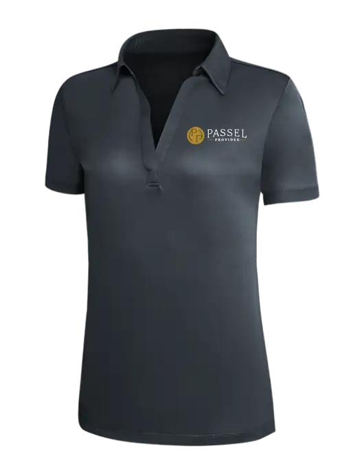 Dark Grey Silk Touch Womens Performance Polo w/Passel Provides Logo