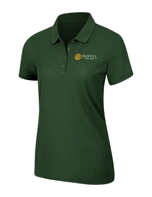 Dark Green Womens Core Classic Pique Polo w/Passel Provides Logo