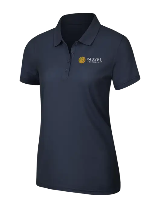 Navy Blue Womens Core Classic Pique Polo w/Passel Provides Logo