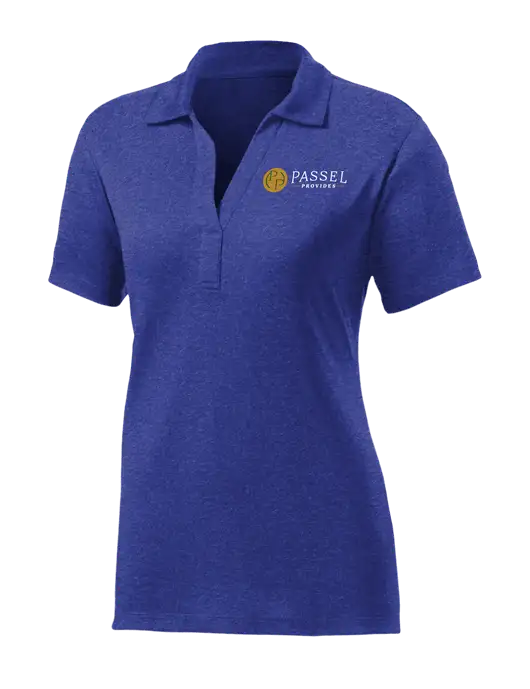 Womens Dark Royal Heather Contender Polo w/Passel Provides Logo