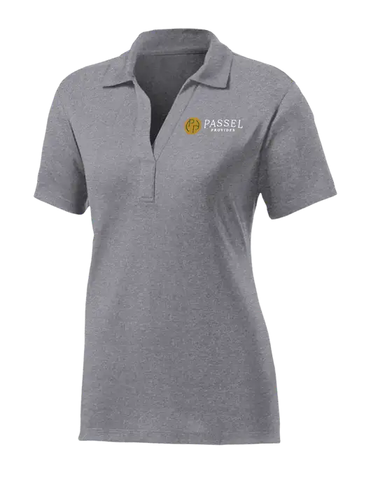 Womens Medium Grey Heather Contender Polo w/Passel Provides Logo