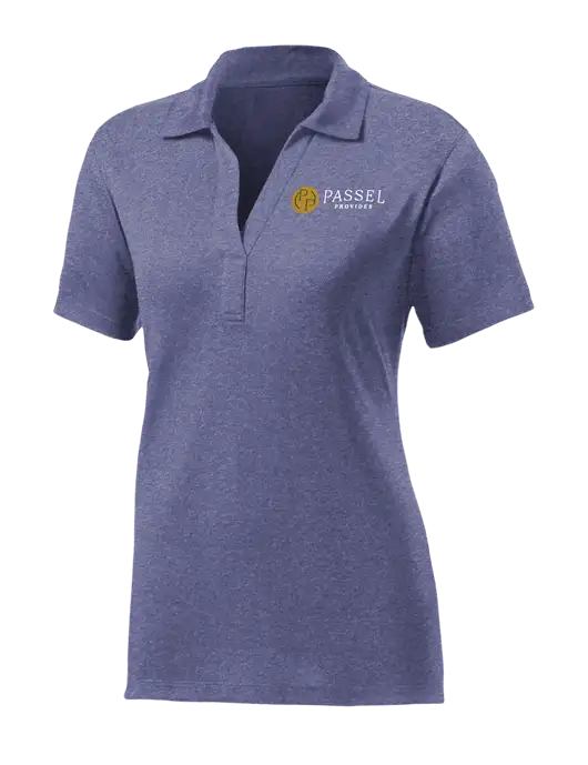 Womens Navy Heather Contender Polo w/Passel Provides Logo