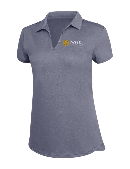 True Navy Womens Trace Heather Polo w/Passel Provides Logo