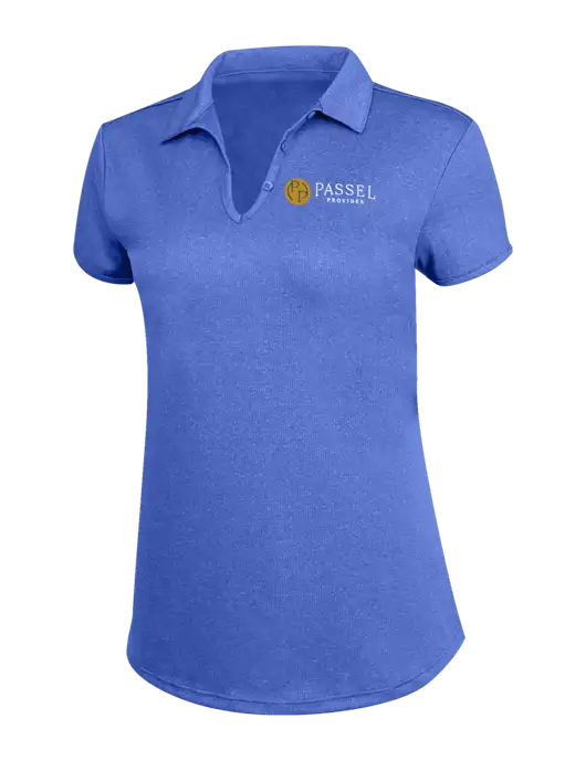 Womens Light Royal Trace Heather Polo w/Passel Provides Logo