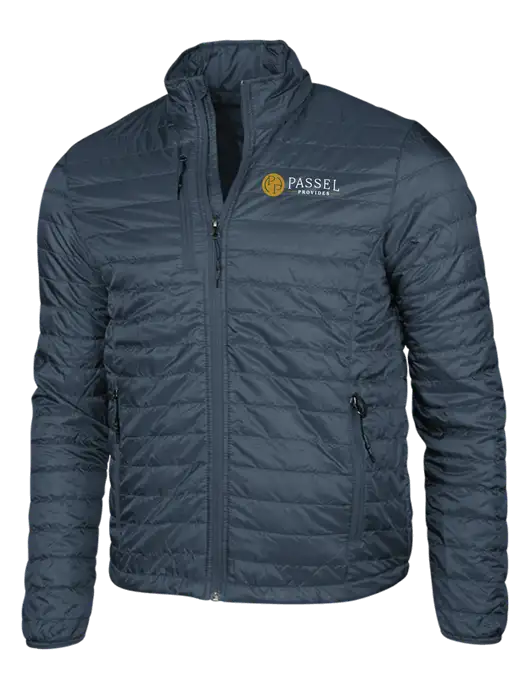 Navy Puffy Packable Jacket w/Passel Provides Logo