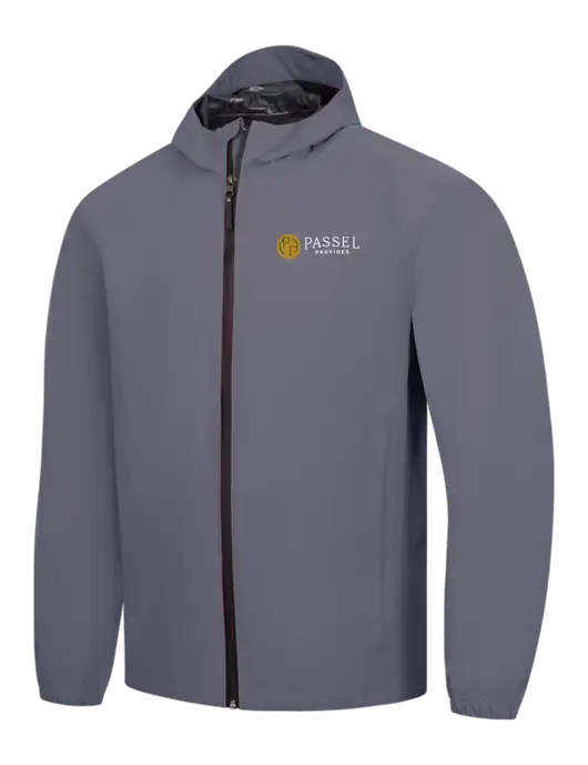 Dark Grey Essential Rain Jacket w/Passel Provides Logo