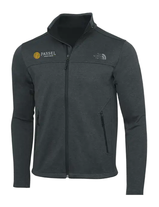 North Face Dark Grey Heather Ridgewall Soft Shell Jacket w/Passel Provides Logo