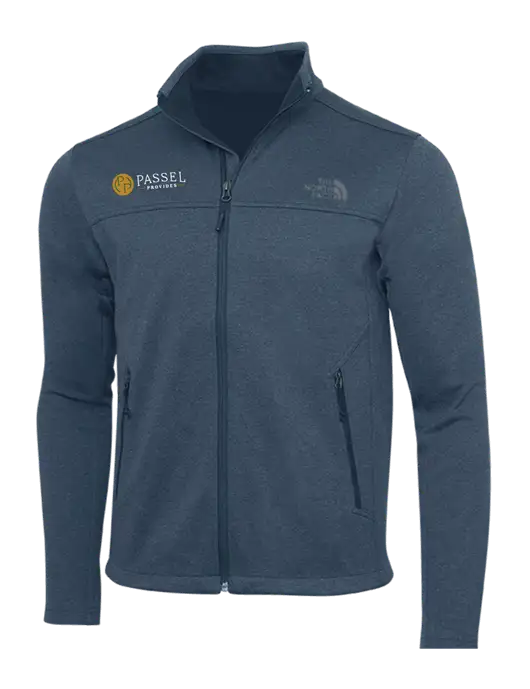 North Face Light Navy Heather Ridgewall Soft Shell Jacket w/Passel Provides Logo
