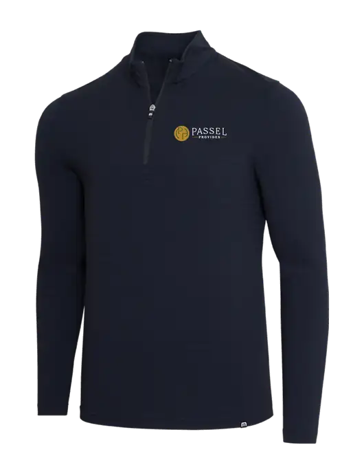 TravisMathew Black Crestview 1/4 Zip w/Passel Provides Logo