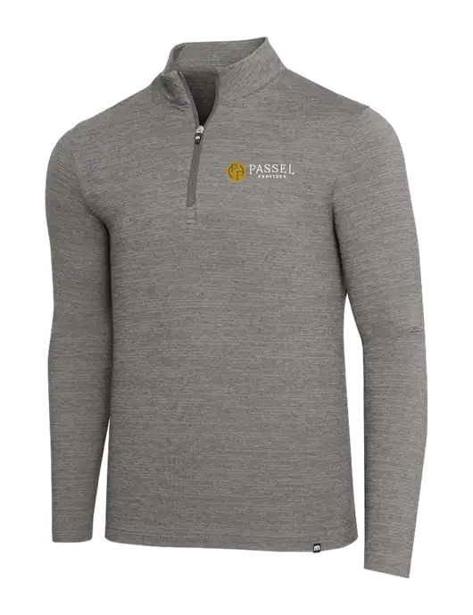 TravisMathew Medium Grey Heather Crestview 1/4 Zip w/Passel Provides Logo