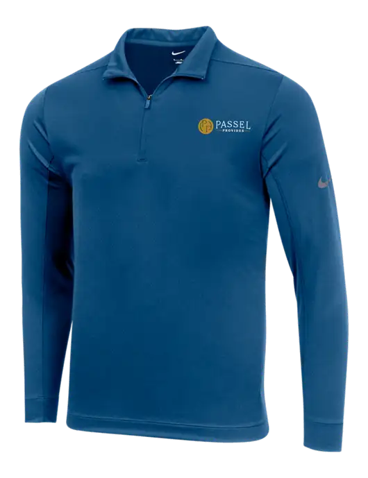 NIKE Dark Royal Dry 1/2 Zip Cover-Up w/Passel Provides Logo