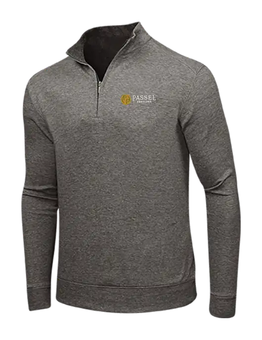 Charcoal Heather/Medium Heather Grey Interlock 1/4 Zip w/Passel Provides Logo