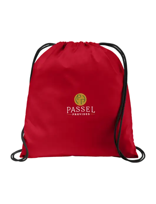 Drawstring True Red Cinch Pack w/Passel Provides Logo