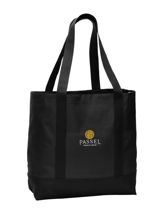 Carryall Black/Black Day Tote w/Passel Provides Logo